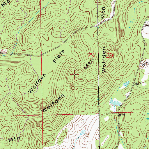 Topographic Map of Wolfden Mountain, AL