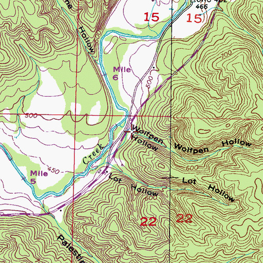 Topographic Map of Wolfpen Hollow, AL