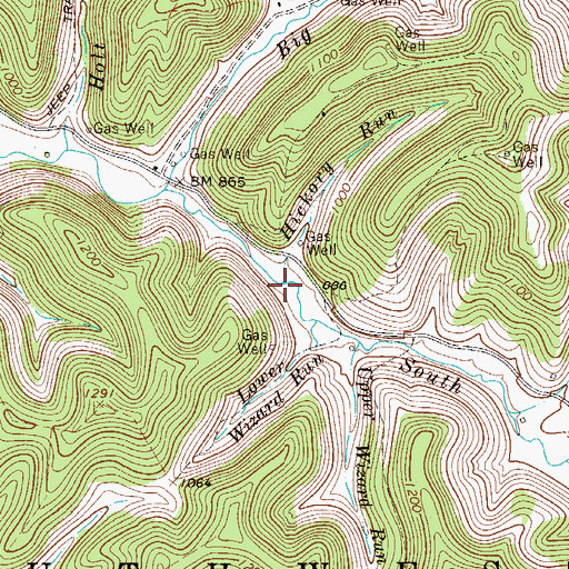 Topographic Map of Hickory Run, WV