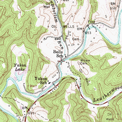Topographic Map of Hicumbottom Run, WV