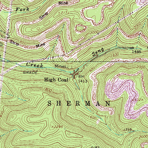 Topographic Map of High Coal, WV