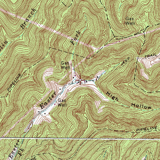 Topographic Map of High Hollow, WV