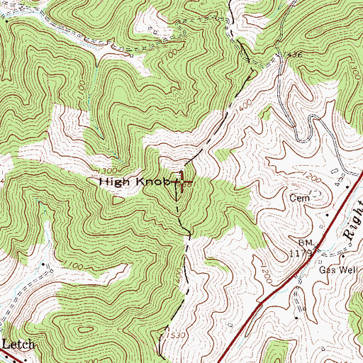 Topographic Map of High Knob, WV