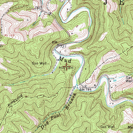 Topographic Map of Hill Cemetery, WV