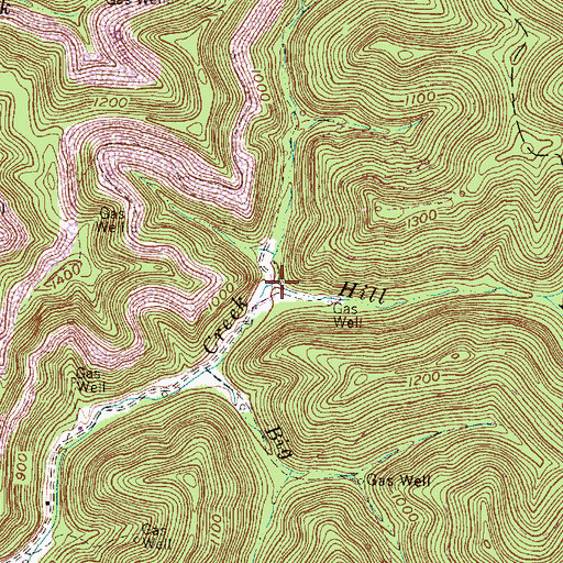 Topographic Map of Hill Fork, WV