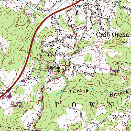 Topographic Map of Hill Top Church, WV