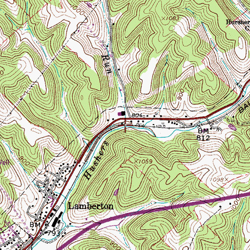 Topographic Map of Hitchcock Run, WV