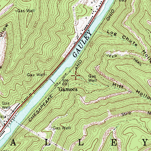 Topographic Map of Hitt Hollow, WV