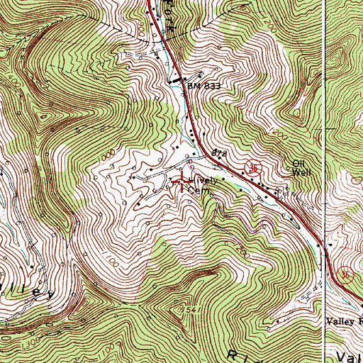 Topographic Map of Hively Cemetery, WV
