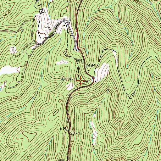 Topographic Map of Hodam Mountain, WV