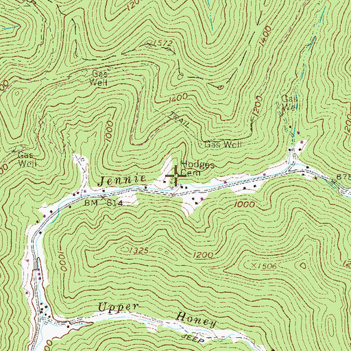 Topographic Map of Hodges Cemetery, WV
