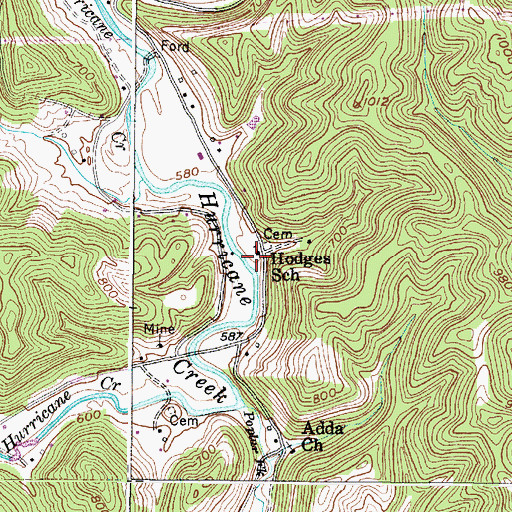 Topographic Map of Hodges School (historical), WV