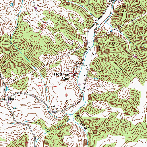 Topographic Map of Hoffman Cemetery, WV