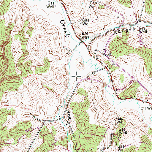 Topographic Map of Hog Hollow, WV
