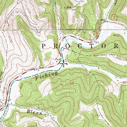 Topographic Map of Hog Run, WV