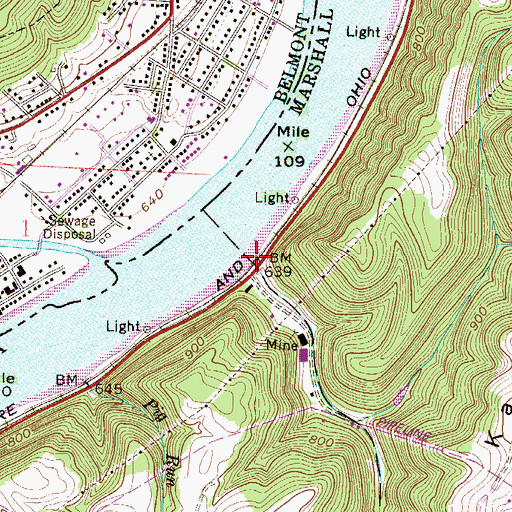 Topographic Map of Hog Run, WV