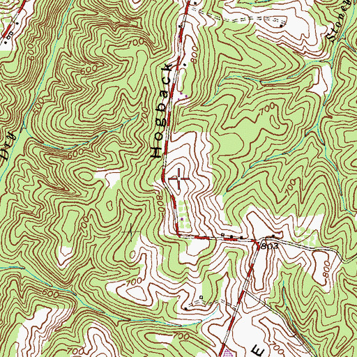 Topographic Map of Hogback Ridge, WV