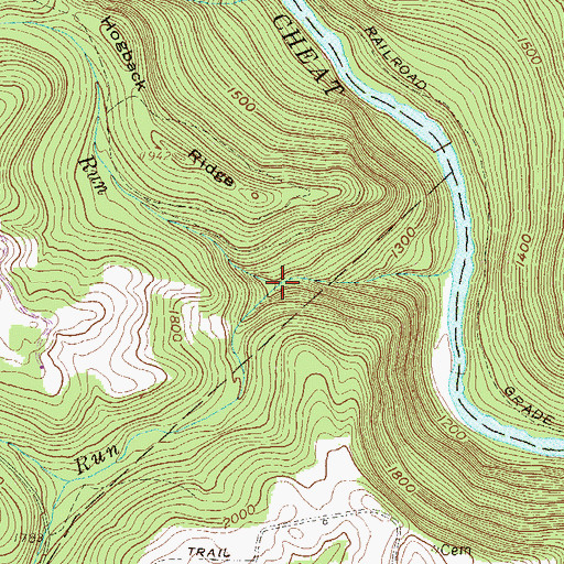 Topographic Map of Hogback Run, WV