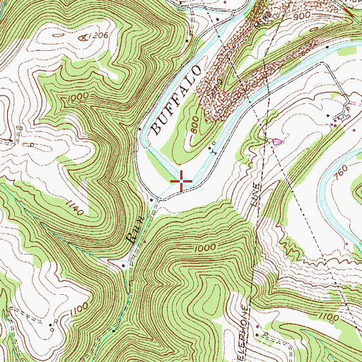Topographic Map of Hogtan Run, WV
