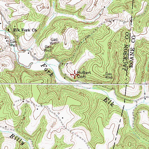 Topographic Map of Holbert Cemetery, WV