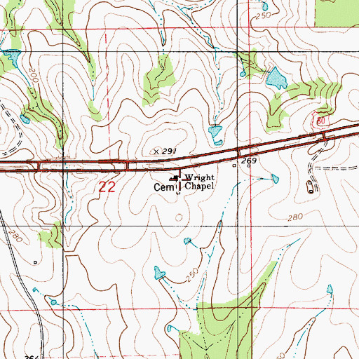 Topographic Map of Wright Chapel, AL
