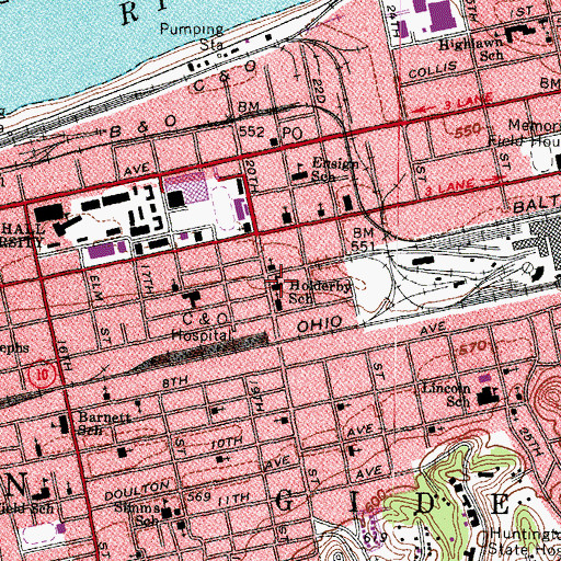 Topographic Map of Holderby School (historical), WV