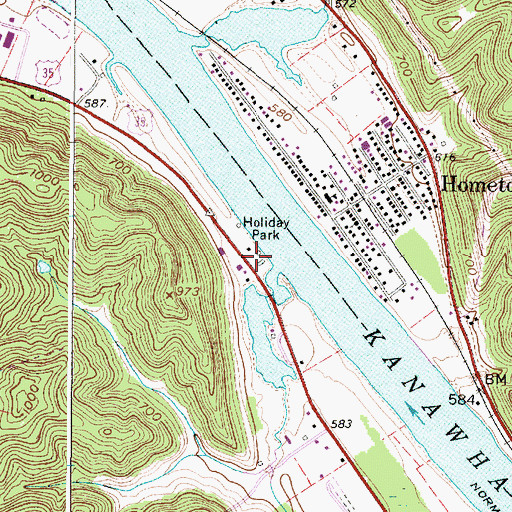 Topographic Map of Holiday Park, WV