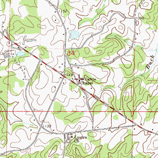 Topographic Map of Wrights Chapel, AL