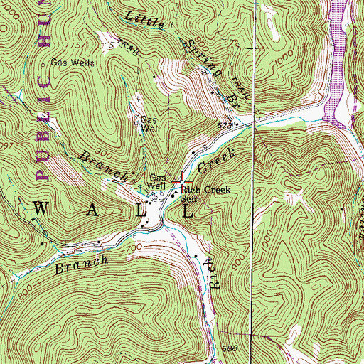 Topographic Map of Holly Branch, WV