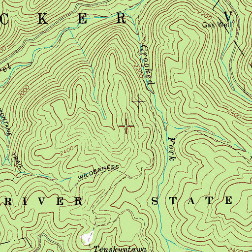 Topographic Map of Holly River State Park, WV