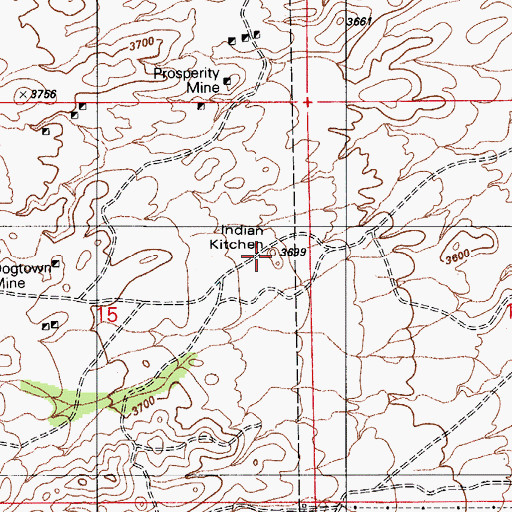 Topographic Map of Indian Kitchen, AZ