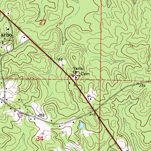 Topographic Map of Yarbo Assembly of God Church, AL