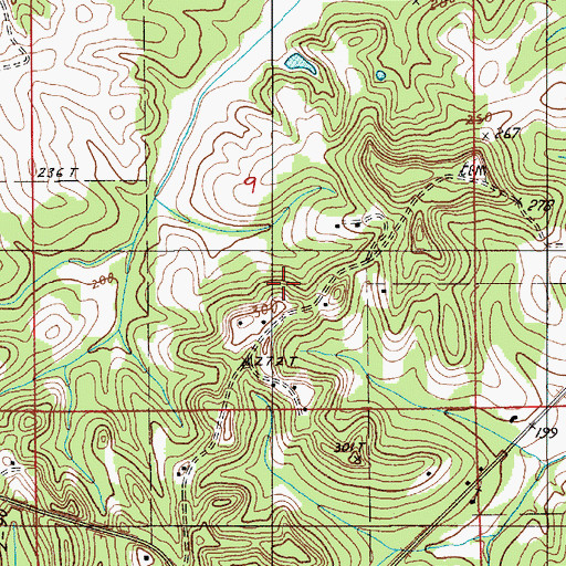 Topographic Map of Yard School, AL
