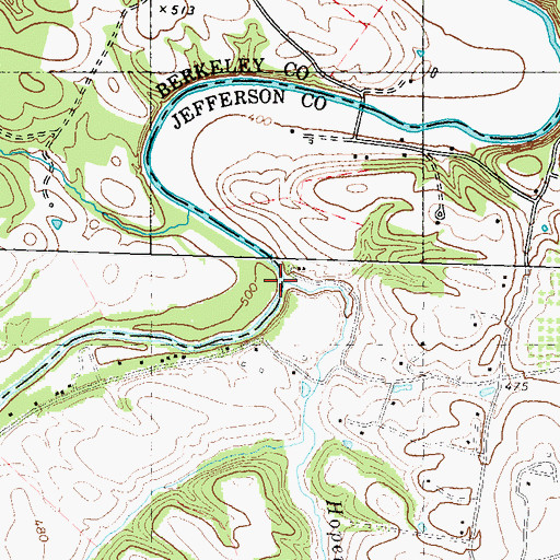 Topographic Map of Hopewell Run, WV
