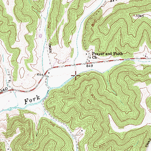 Topographic Map of Horner Run, WV