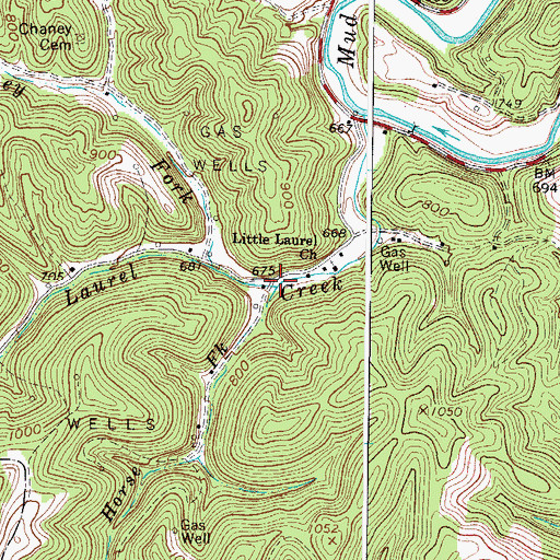 Topographic Map of Horse Fork, WV