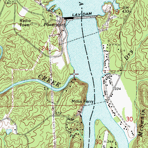 Topographic Map of Yellow Leaf Creek, AL