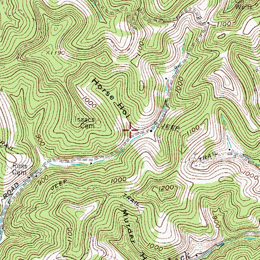 Topographic Map of Horse Hollow, WV
