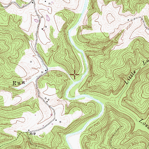 Topographic Map of Horse Run, WV