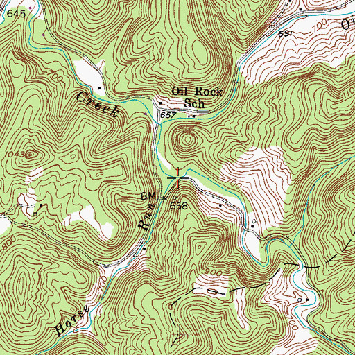 Topographic Map of Horse Run, WV