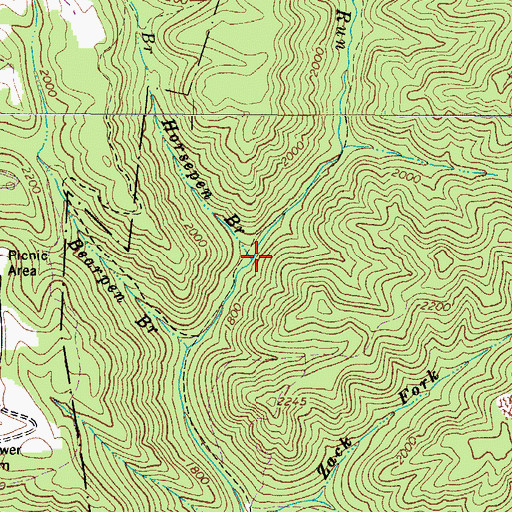 Topographic Map of Horsepen Branch, WV