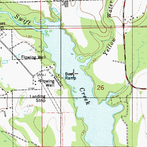 Topographic Map of Yellow Water Creek, AL