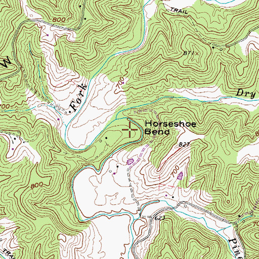 Topographic Map of Horseshoe Bend, WV
