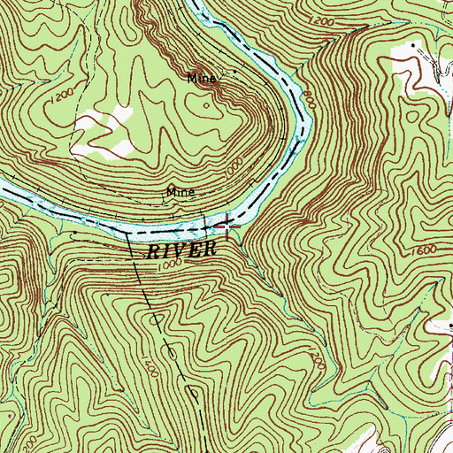 Topographic Map of Horseshoe Creek, WV