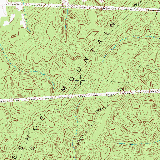 Topographic Map of Horseshoe Mountain, WV