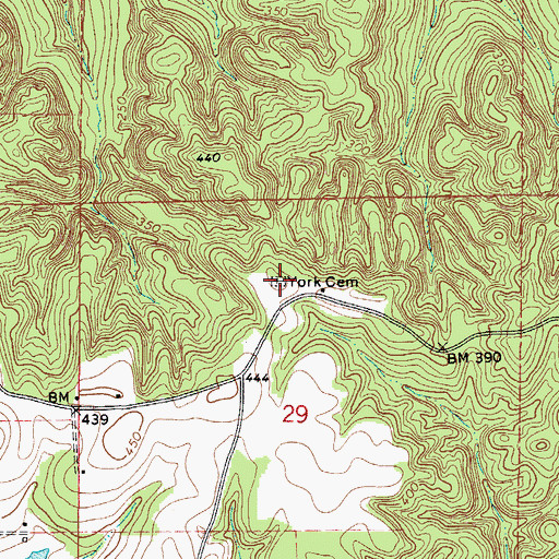 Topographic Map of York Cemetery, AL
