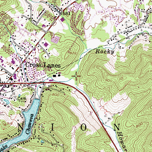 Topographic Map of Howard Fork, WV
