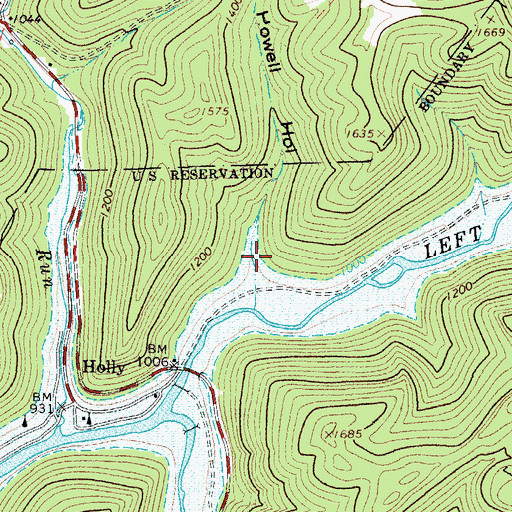 Topographic Map of Howell Hollow, WV