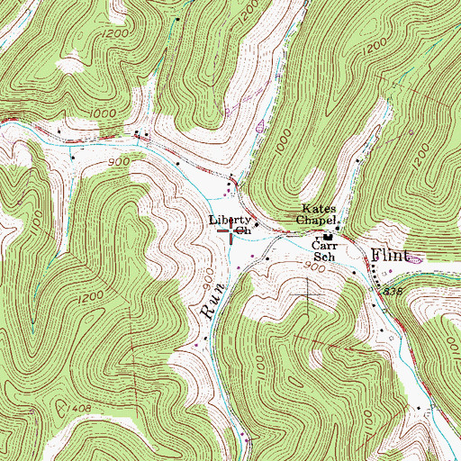 Topographic Map of Howell Run, WV