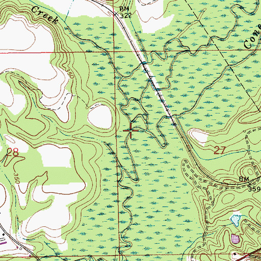 Topographic Map of Youngblood Creek, AL